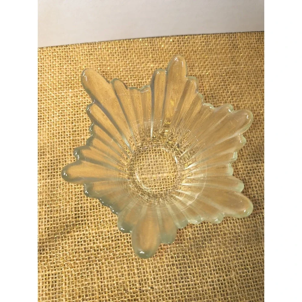 Vintage Glass Tulip Candy Bowl Set Ice Cream Dish Candle Holder Ribbed‎ Wavy Rim